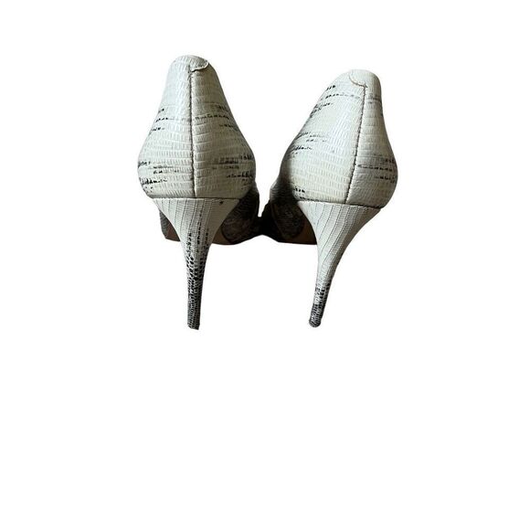 Carrano Snake Skin Stilettos Pumps Heels size 10 Gray Cream White - Picture 12 of 12